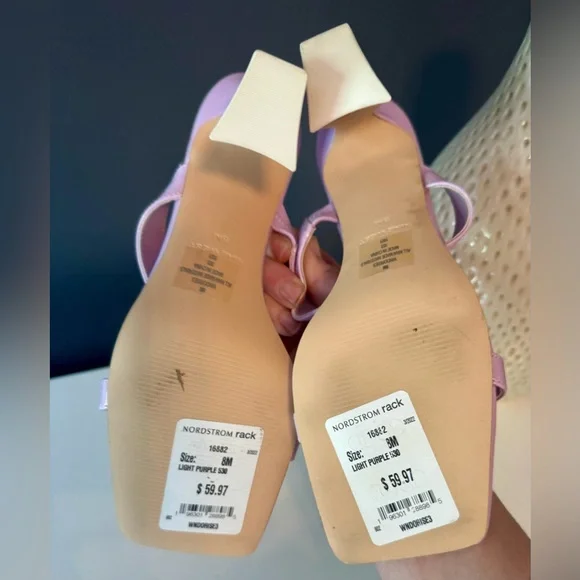 Nine West Lavender Purple Strappy Sandals. New w/tags. Chunky heel. 90s. Size 8 - Picture 5 of 5